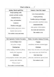 English worksheet: Four Seasons