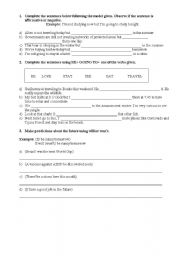 English worksheet: will x going to
