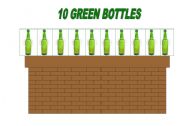 English Worksheet: 10 green bottles song and activity