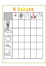 English worksheet: 5 Senses- Adjectives