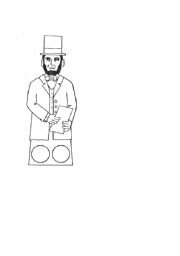 English Worksheet: Abraham Lincoln Finger Puppet