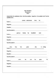English Worksheet: Sentence Writing
