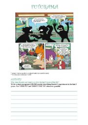 English Worksheet: Futurama comic writing activity! (intermediate + used to)