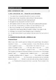 English worksheet: Gerund infinitive revision