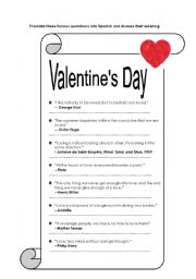 English Worksheet: Valentines day