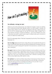 English Worksheet: How can I quit smoking ?