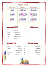 English Worksheet: Present Simple: Form and Practice