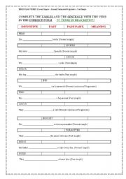 English worksheet: Irregular Verbs