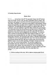 English worksheet: Reading Comprehension