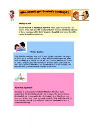 English Worksheet: Who should get Scarlets custody?