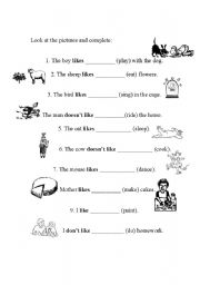 English worksheet: gerund