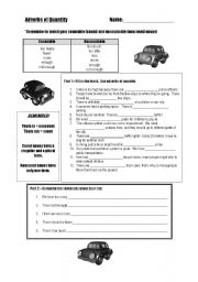 English Worksheet: Adverbs of Quanitiy