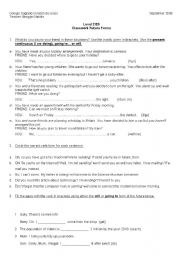 English Worksheet: Future Forms