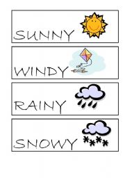English Worksheet: Weather flaschcards