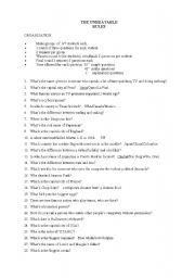 English Worksheet: Jeopardy Questions