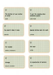 English Worksheet: Alphabet game -Letter U