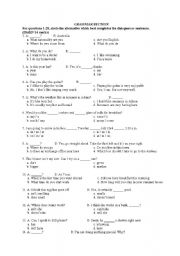 English worksheet: 28 grammar questions