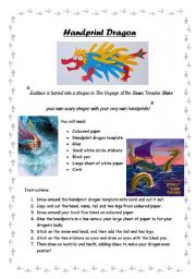 English Worksheet: Handprint Dragon