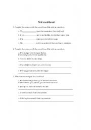 English worksheet: First conditional