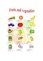 English Worksheet: fruit and vegetables