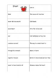 English worksheet: Love proverbs domino