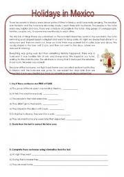 English Worksheet: Holidays in Mexico