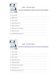 English worksheet: Movie Activity Worksheet - Notting Hill