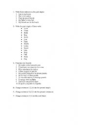 English Worksheet: simple past