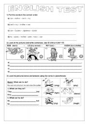 ENGLISH WORKSHEET - MODAL CAN