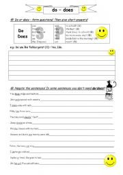 English Worksheet: do/does