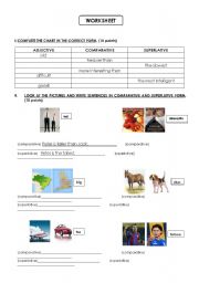 English Worksheet: the comparative and superlative adjectives