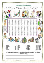 English Worksheet: Present Continuous in practice