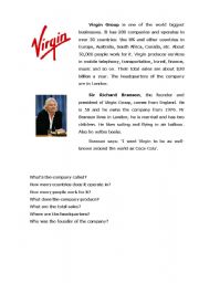English Worksheet: Virgin & Apple: Company Profile