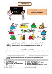 English Worksheet: table manners