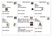 English Worksheet: Mystery writers (group 5)