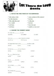 English worksheet: OASIS - Let there be love - SONG