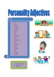 English worksheet: personal adjectives