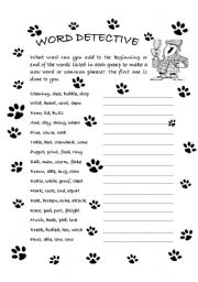 English Worksheet: Word detective