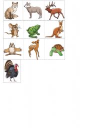 English worksheet: Memory game/ Animals