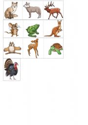 English Worksheet: Memory game/ Animals