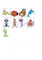 English worksheet: Memory game- animals