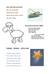 English worksheet: !!! SONGS FOR YOUNG LEARNERS !!!