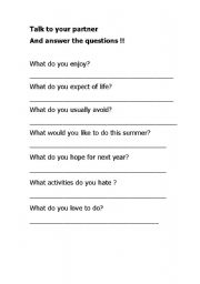 English worksheet: gerunds or infinitives