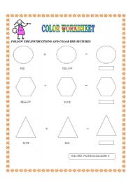 English worksheet: COLOR WORKSHEET