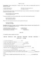 English Worksheet: Wish clauses