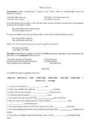 English Worksheet: Wish clauses