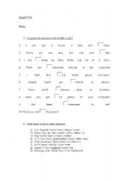 English worksheet: English Test  