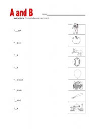English Worksheet: Beginning sounds - A and B 