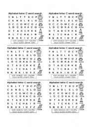 English worksheet: Alphabet wordsearch letter C