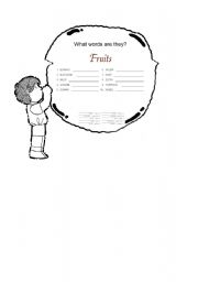 English Worksheet: Fruits